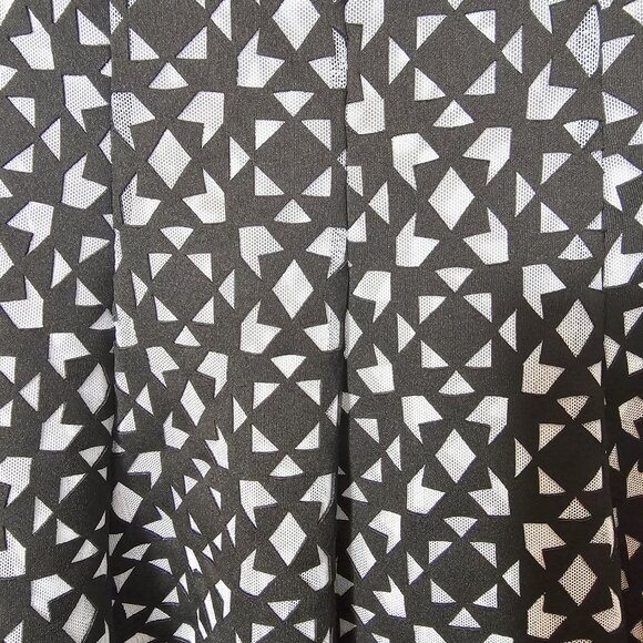 Calvin Klein Laser Cut - Out Fit and Flare Dress Black and White Size 16 - Picture 3 of 9